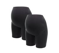 Herzmutter Culotte Maternité Coton - Shorty Culotte Grossesse - Anti Frottement Cuisse - sous-vêtements Maternité - Panty Femme Enceinte - OekoTex100-5020 (XXL, Noir, 2X)