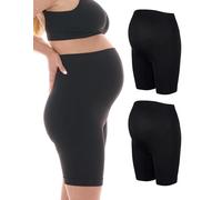 Herzmutter Culotte Maternité - Panty-Culotte Grossesse - Anti Frottement Cuisse - sous-vêtements Maternité - sous Robe - Shorty Grossesse - sans Couture - OekoTex100-5520 (S/M, Noir, 2X)