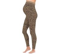 Herzmutter Leggings de Grossesse imprimé léopard OekoTex Opaque 1950 | Leggings de maternité avec Motif Léopard Taille Haute