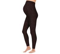 Herzmutter Leggings de Grossesse imprimé léopard OekoTex Opaque 1950 | Leggings de maternité avec Motif Léopard Taille Haute