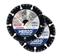 HERZO Disque Diamant 115mm pour Meuleuse, Disque à Tronçonner pour Métal à Paroi Fine, Angle Métallique, Tubes et Profilés Métalliques(Lot de 2)