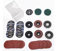 HERZO Lot de 39 Disques Abrasifs de 50 mm Lot de patins pour Meuleuse,Disque à tronçonner Carbide Multi Wheel, Patins de Ponçage inclus grain,accessoires de Meuleuse