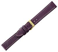 Herzog Bracelet Montre 2 Pièces En Cuir Bordeaux Couture Contrastée