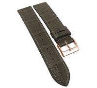Herzog Italo-Kroko Olive > Bracelet Montre > Vert Cuir Empreinte Croco