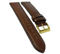 Herzog Neapel Bracelet Montre 18mm Cuir de Vachette Braun Boucle de Pin Couture