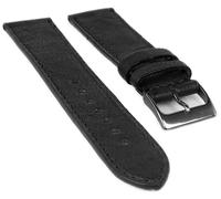 Herzog Piemont Bracelet Montre 22mm Cuir Noir Souple Made in Italy