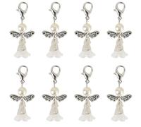 HERZONE Lot de 40 pendentifs ange gardien, petits anges gardiens, cadeaux d'invités, mariage, baptême, confirmation, anniversaire, faits à la main, cadeau pour invités, argenté