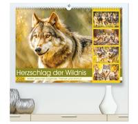 Herzschlag der Wildnis. Wölfe zwischen Legende, Freiheit und Anmut (hochwertiger Premium Wandkalender 2026 DIN A2 quer), Kunstdruck in Hochglanz: Die ... nach einem Leben im Einklang mit der Natur