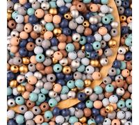 HERZWILD 1000pcs perles en bois colorées, Perles rondes en bois,Perles en bois pastel, Pour la fabrication de bijoux (color-8mm)