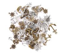 HERZWILD 100g Anchor pendentif rétro Compass pendentif Steampunk Jewelry Making Accessories rétro pendentif collier bracelet pendentif DIY Accessories (mix)