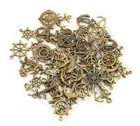 HERZWILD 100g Anchor pendentif rétro Compass pendentif Steampunk Jewelry Making Accessories rétro pendentif collier bracelet pendentif DIY Accessories (bronze)
