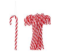 HERZWILD 32pcs Canne de Bonbons Plastique de Noël 15cm, Suspendus Candy Cane de Noël, Ornements de Canne de Bonbon, Cadeau de Fête de Décoration de Maison de Vacances de Noël Nouvel an