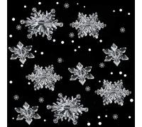 HERZWILD Flocons de Neige en Cristal Acrylique 35pcs Ornements de Thème de Flocons de Neige Pendentif d’Arbre de Noël Décoration Bricolage au Pays des Merveilles d'hiver