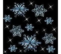 HERZWILD Flocons de Neige en Cristal Acrylique 35pcs Ornements de Thème de Flocons de Neige Pendentif d’Arbre de Noël Décoration Bricolage au Pays des Merveilles d'hiver