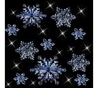 HERZWILD Flocons de Neige en Cristal Acrylique 35pcs Ornements de Thème de Flocons de Neige Pendentif d’Arbre de Noël Décoration Bricolage au Pays des Merveilles d'hiver