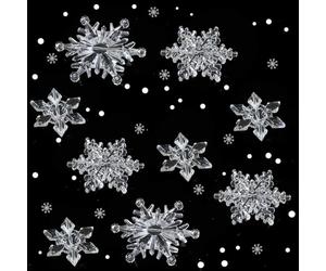 HERZWILD Flocons de Neige en Cristal Acrylique 35pcs Ornements de Thème de Flocons de Neige Pendentif d’Arbre de Noël Décoration Bricolage au Pays des Merveilles d'hiver