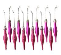 HERZWILD Lot de 12 petites boules de Noël en plastique pour sapin de Noël - 9 cm - Rose vif