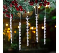 HERZWILD Lot de 18 décorations de sapin de Noël en forme de stalactites de glace (couleur C)