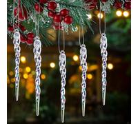 HERZWILD Lot de 18 pendentifs en forme de stalactites de glace pour sapin de Noël (couleur B)