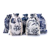 HERZWILD Lot de 25 petits sacs avec cordon de serrage en coton, sacs cadeaux en jute pour mariage et fête