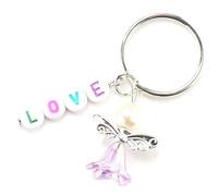 HERZWILD Lot de 50 Anges Gardiens DIY Perles Ailes en Alliage Porte-clés Ange Gardien Mariage Baptême Baby Douche Noël Anniversaire pour Les invités