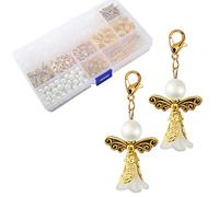 HERZWILD Lot de 50 anges gardiens DIY Perles Ailes en Alliage porte-clés Ange Gardien Mariage Baptême Baby Douche Noël Anniversaire pour les invités