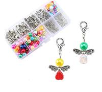 HERZWILD Lot de 50 anges gardiens DIY Perles Ailes en Alliage porte-clés Ange Gardien Mariage Baptême Baby Douche Noël Anniversaire pour les invités