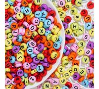 HERZWILD Perles Lettres Perles Alphabet ronde de A à Z en Perle Color Perles 500pcs 10 mm Lettre pour DIY Artisanats (couleur noire)