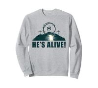 He's Alive - Tombe vide et croix de Jésus Pâque Pâques Sweatshirt