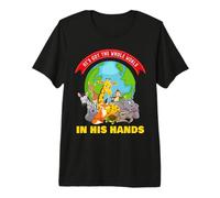 He's Got The Whole World in His Hands - Faith Kids Animals T-Shirt Haut de Gamme