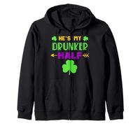 He's My Drunker Half Lovers Couple Assorti Mardi Gras Party Sweat à Capuche