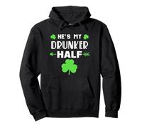 He's My Drunker Half Lovers Couple Assorti Mardi Gras Party Sweat à Capuche