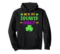 He's My Drunker Half Lovers Couple Assorti Mardi Gras Party Sweat à Capuche