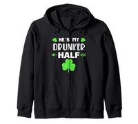He's My Drunker Half Lovers Couple Assorti Mardi Gras Party Sweat à Capuche