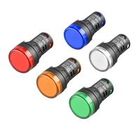 Heschen 22mm Voyant LED AD16-22D/S 12VDC 20mA Rouge/vert/jaune/bleu/blanc Couleur de la lumière Lot de 5