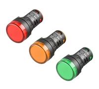 Heschen 22mm Voyant LED, AD16-22D/S, 220VAC 20mA, Rouge/Vert/Jaune couleur de lumière 3Pack