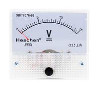 Heschen 85C1-15 V Voltmètre à montage sur panneau rectangulaire Testeur de voltmètre DC 0-15 V Classe 2,5 Blanc