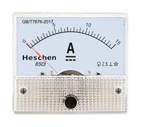 Heschen 85C1-15A rectangle Panneau monté courant Mètre testeur Ampèremètre, DC 0-15A, Classe 2,5, Blanc