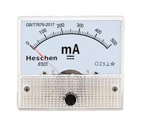 Heschen 85C1-500mA rectangle Panneau monté courant Mètre testeur Ampèremètre, DC0-500mA, Classe 2,5, Blanc