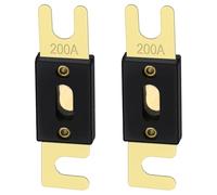Heschen ANL Fuse ANL-200 Lot de 2 fusibles 200 A pour système audio de voiture Doré et noir