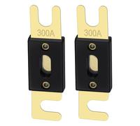 Heschen ANL Fuse ANL-300 Lot de 2 fusibles 300 A pour système audio de voiture Doré et noir