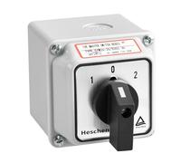 Heschen Commutateur de changement de came rotatif universel, SZW26-20/D303.3D, 660V 20A, 3 positions, 3 phases 12 bornes, CE, avec interrupteur maître extérieur LW28-20/4 (Boîte standard)