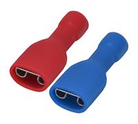 Heschen Connecteurs rapides femelles en vinyle entièrement isolés 6.3x0.8mm, rouge pour 0.5-1.5mm² (22-16 AWG), bleu pour 1.5-2.5mm² (16-14 AWG), 100Pack