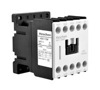 Heschen Contacteur AC - Contacteur moteur - Bobine 220 VAC 50/60 Hz - 12 A HSC1-12M01 - 3P - 3NO + 1NC Aux - 35 mm - Montage sur rail DIN - Pour la fabrication industrielle et l'automatisation