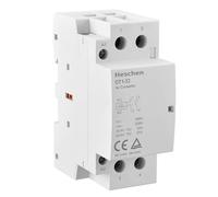 Heschen Contacteur AC domestique, CT1-32, Ie 32A, 2 pôles, deux normalement ouverts, tension de bobine AC/DC 24V, montage sur rail DIN 35 mm, homologué TUV