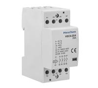 Heschen Contacteur AC modulaire domestique HSC6-25/4, 25 A, 4 broches, 4 NC, quatre normalement fermées ; bobines 220 VAC 35 mm montage sur rail DIN pour contrôle universel du circuit