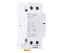 Heschen Contacteur ca domestique, HS1-63, Ie 63A 2 pôles 1NO 1NC, AC 24V Tension de la bobine, 35mm Montage sur rail DIN