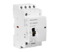 Heschen Contacteur CA modulaire domestique CT1-20M/40, 20 A, 4 pôles, 4NO, quatre bobines normalement ouvertes ; 220 V AC, montage sur rail DIN 35 mm, avec interrupteur de commande manuel
