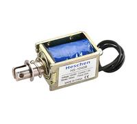 Heschen Électro-aimant à solénoïde, HS-1040B, DC12V 1.6A 25N, course de 10 mm, serrure de porte à cadre ouvert de Type push-pull