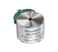 Heschen Électroaimant Aimant solénoïde P20/15, diamètre extérieur : 20 mm, DC 5 V, 2.5 kg/2,5 kilogram